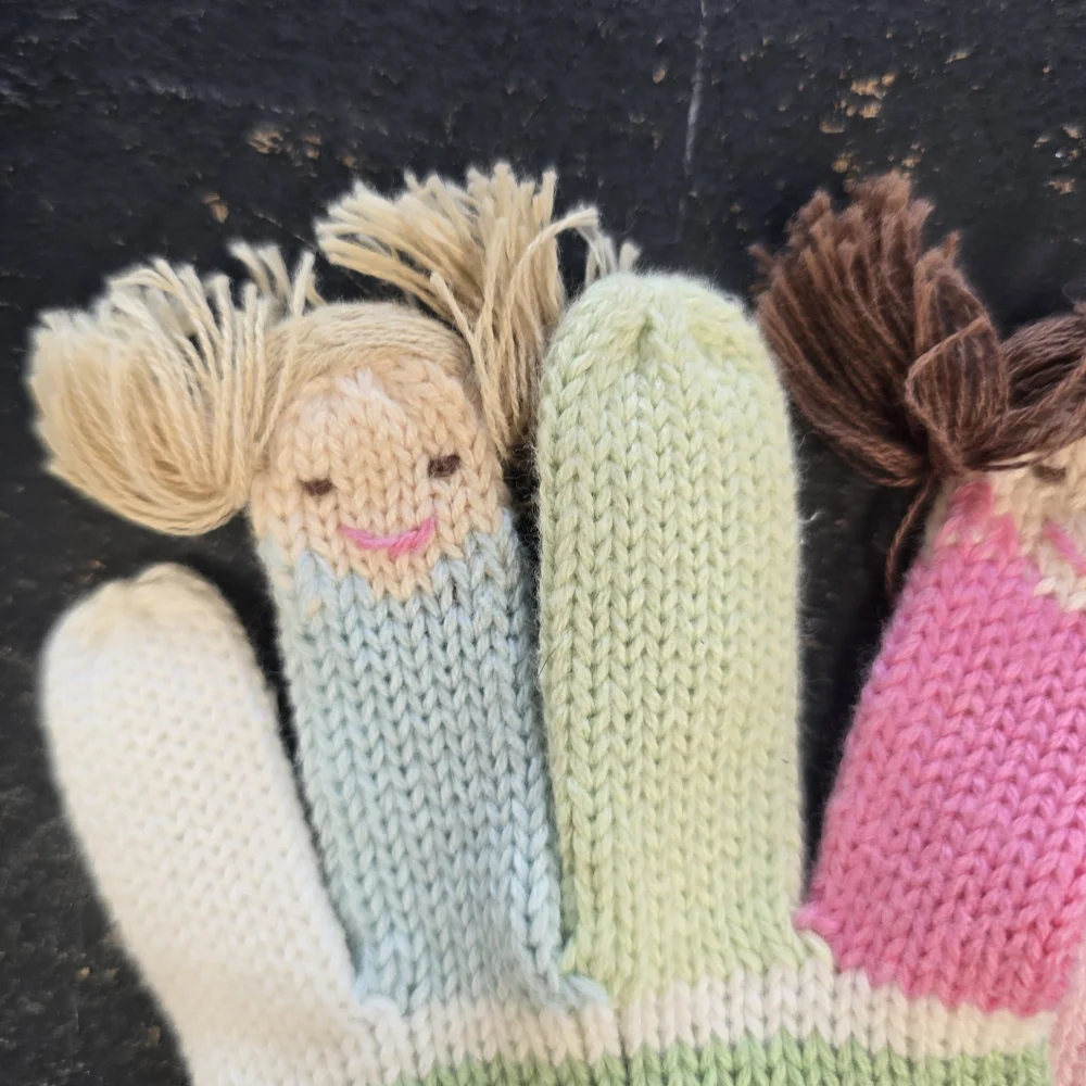 Knit Holiday Mittens Gymboree 2T - 3T Toddler Pink Snowman Cozy Cutie 2011